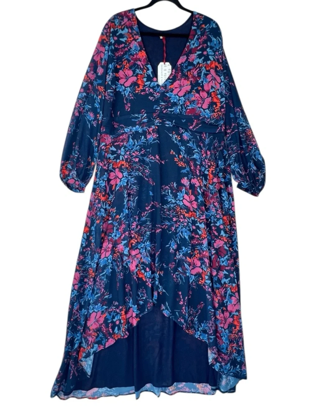 Standards & Practices Carter Dark Floral Asymmetrical Maxi Dress 2X NWT Romantic